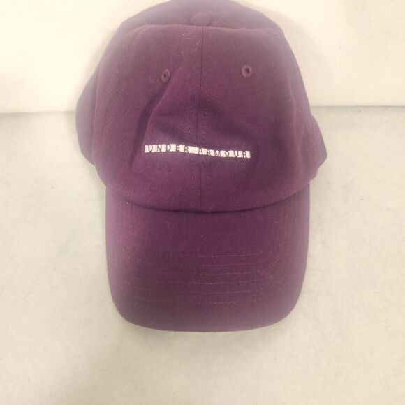 Under Armour Hat Cap Strapback Purple White Spell Out Comfort Fit Womens - Picture 1 of 5